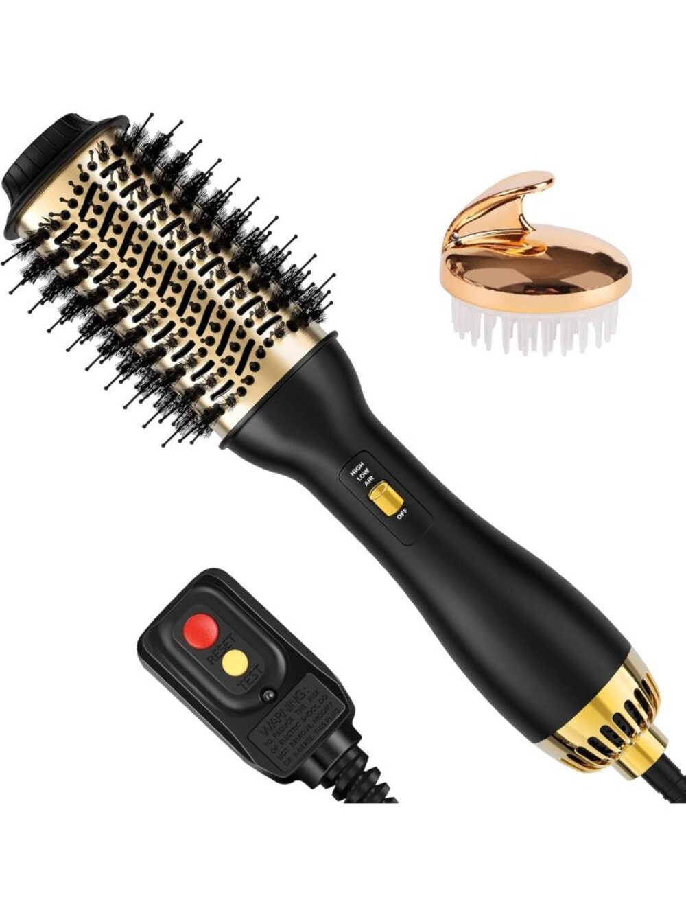 4-in-1 Hot Air Brush - Oval Barrel Styling Tool for All Hair Types